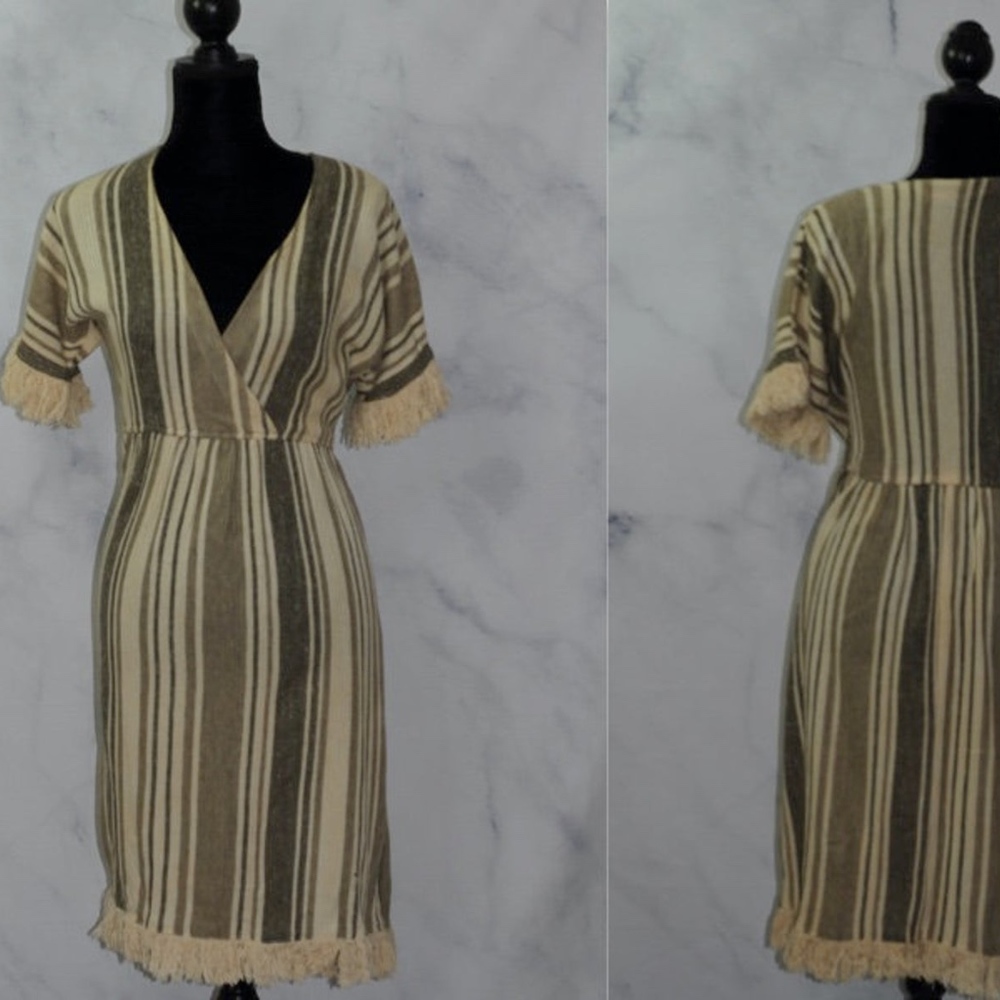 HOTLINE Arlene Murry Brown Tan Cotton Bland Fringe